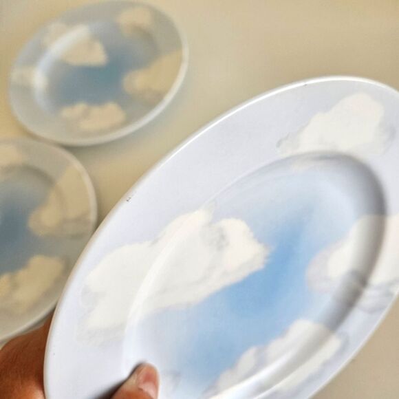 Nick & Nora (Set Of 4) Box 222 Fifth Cloud Nine Porcelain Salad Snack Plates - Picture 5 of 6